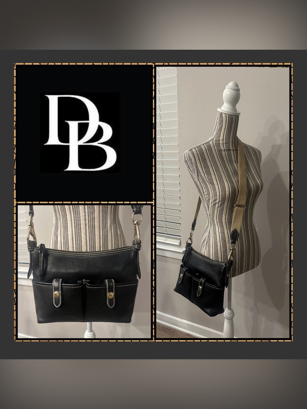 Dooney Bourke Black Florentine
Vacchetta Leather Saddle Messenger Crossbody Bag